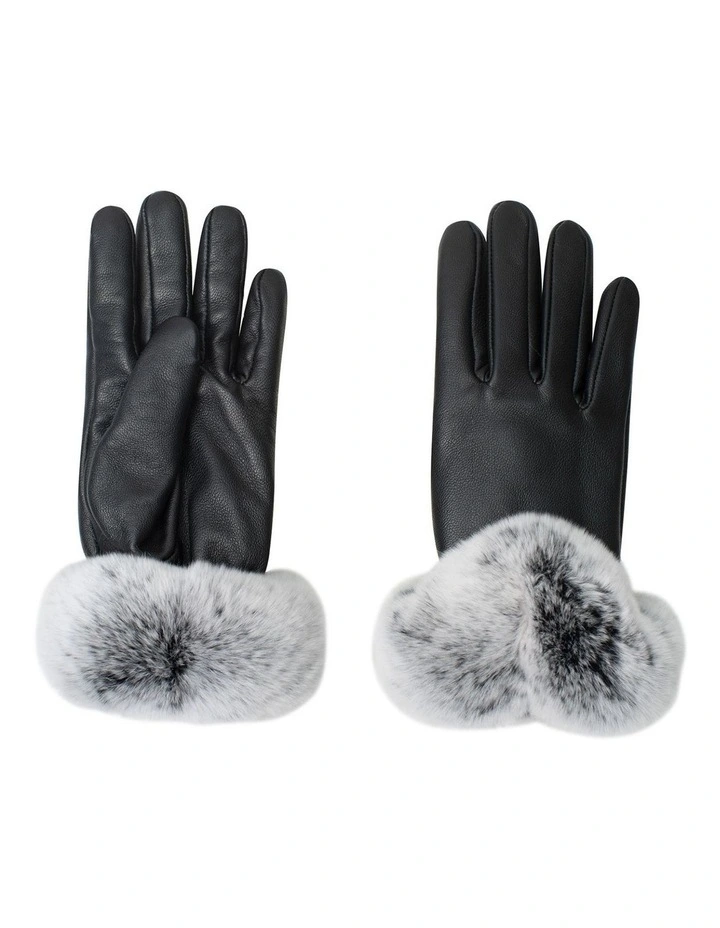 Australian Shepherd UGG Women Lennon Leather Fluffy Gloves image 1
