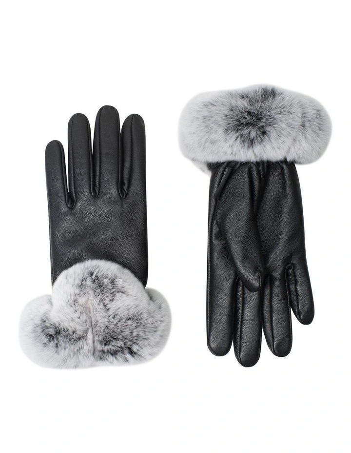 Australian Shepherd UGG Women Lennon Leather Fluffy Gloves image 2