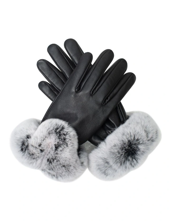 Australian Shepherd UGG Women Lennon Leather Fluffy Gloves image 3