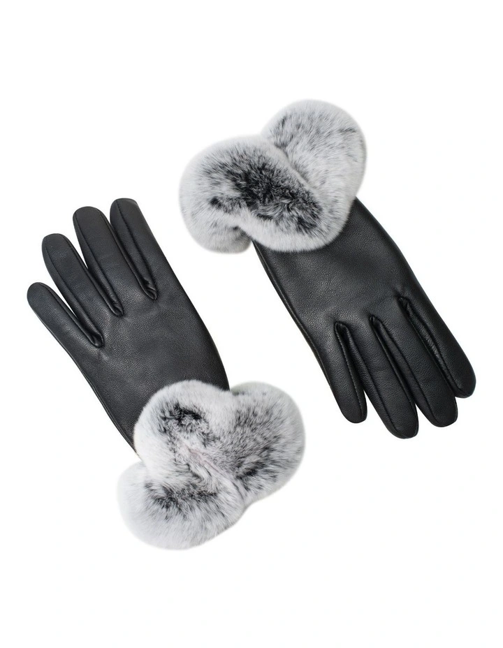 Australian Shepherd UGG Women Lennon Leather Fluffy Gloves image 4