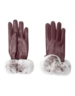 Australian Shepherd UGG Women Lennon Leather Fluffy Gloves