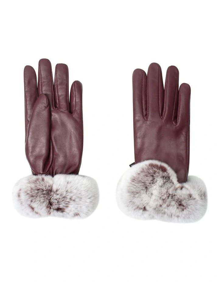 Australian Shepherd UGG Women Lennon Leather Fluffy Gloves image 1