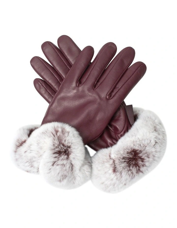 Australian Shepherd UGG Women Lennon Leather Fluffy Gloves image 3