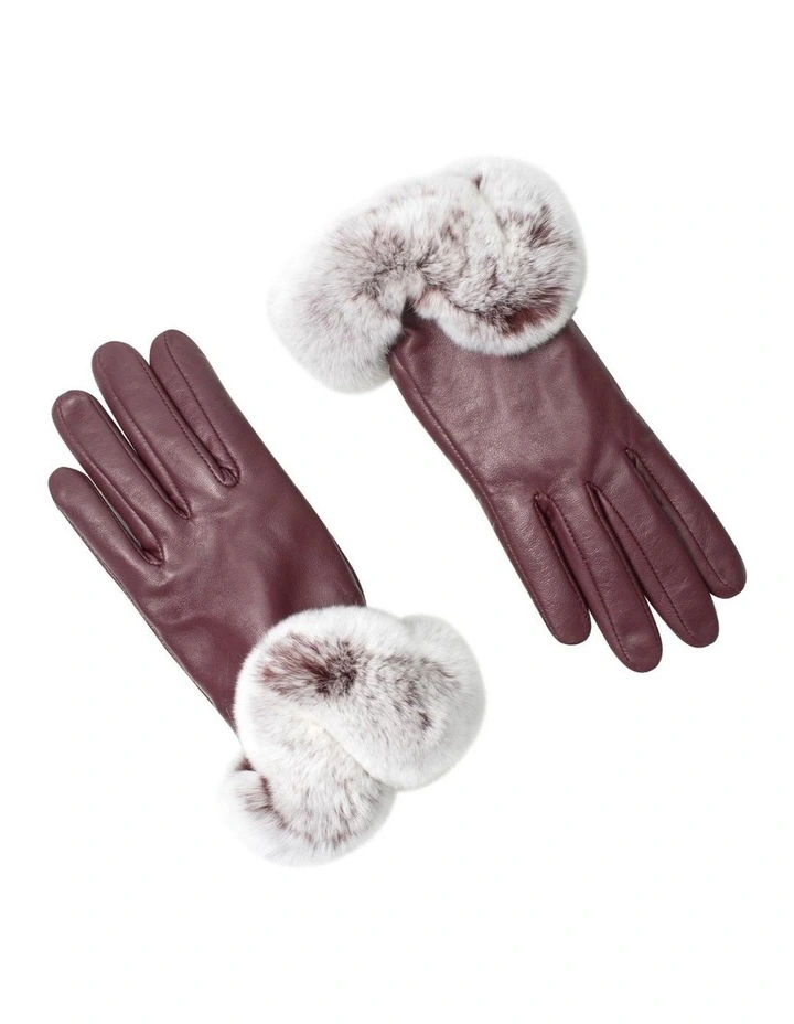 Australian Shepherd UGG Women Lennon Leather Fluffy Gloves image 4
