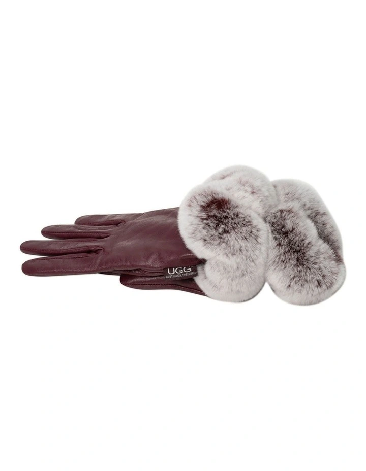 Australian Shepherd UGG Women Lennon Leather Fluffy Gloves image 5