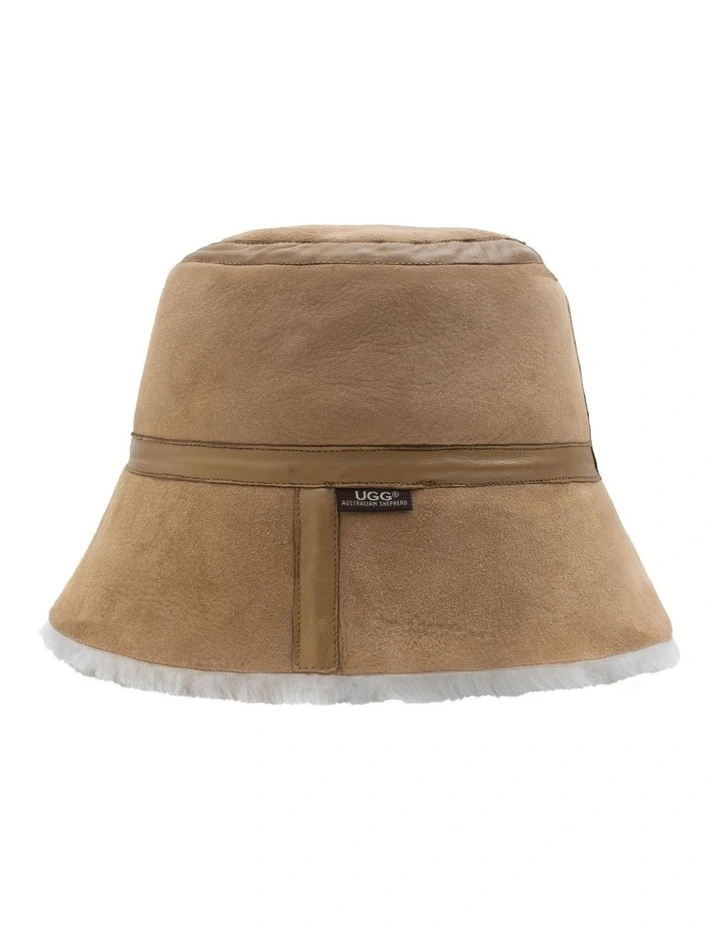 Australian Shepherd UGG Fluffy Bucket Patchwork Hat image 1