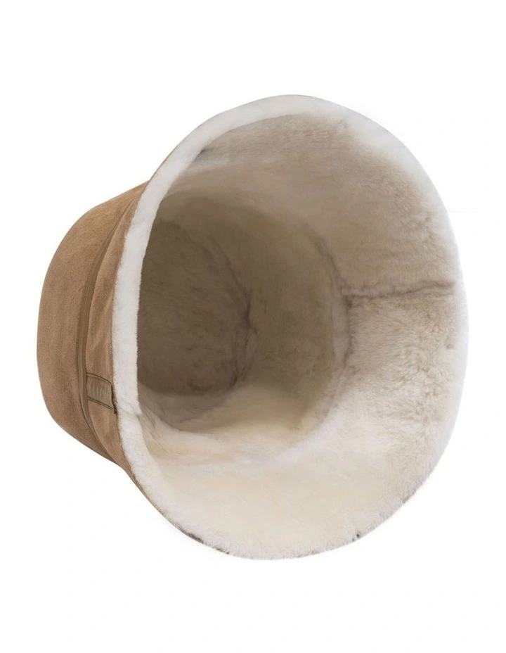 Australian Shepherd UGG Fluffy Bucket Patchwork Hat image 4