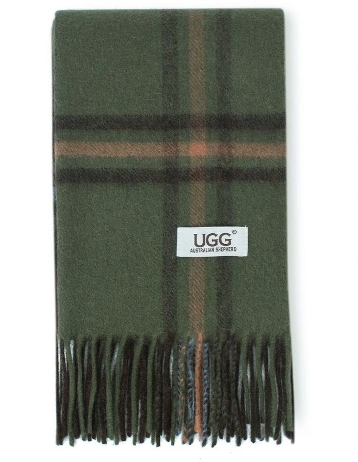 Australian Shepherd UGG Snovia 100% Wool Check Scarf image 1