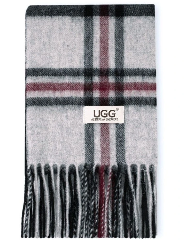 Australian Shepherd UGG Snovia 100% Wool Check Scarf image 1