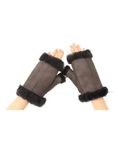 Australian Shepherd UGG Fluffy Fingerless Mittens