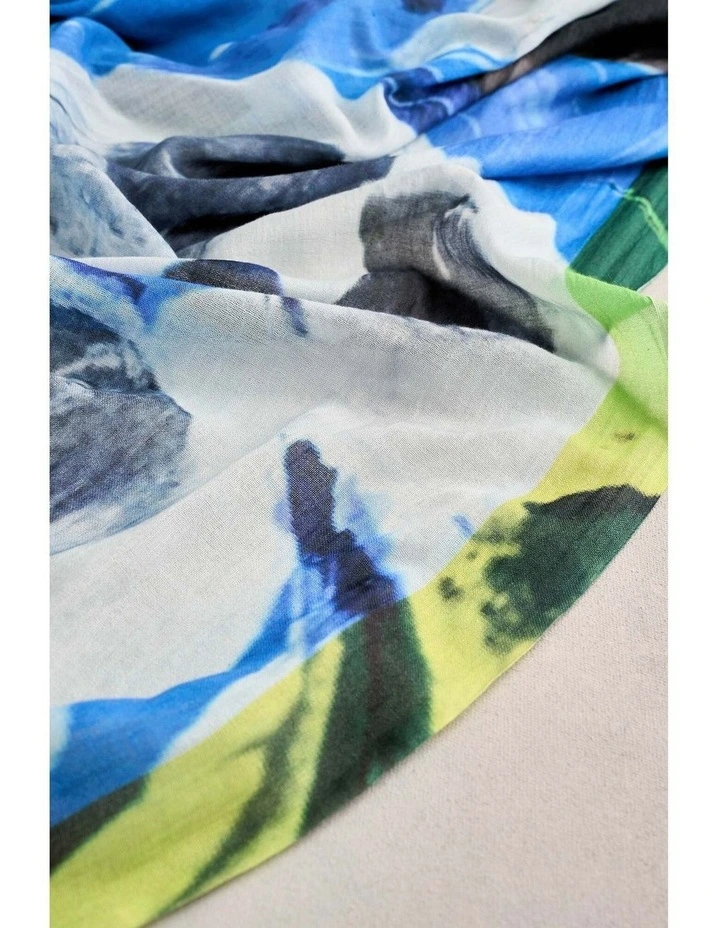 Watercolour Flower Scarf - Multicolour image 3