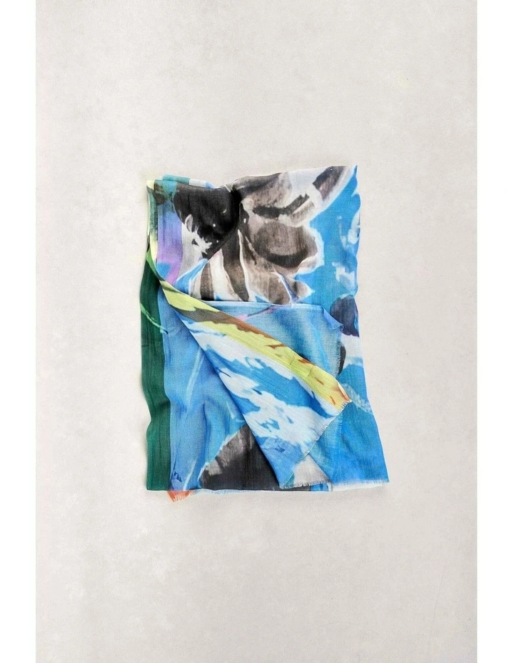 Watercolour Flower Scarf - Multicolour image 4