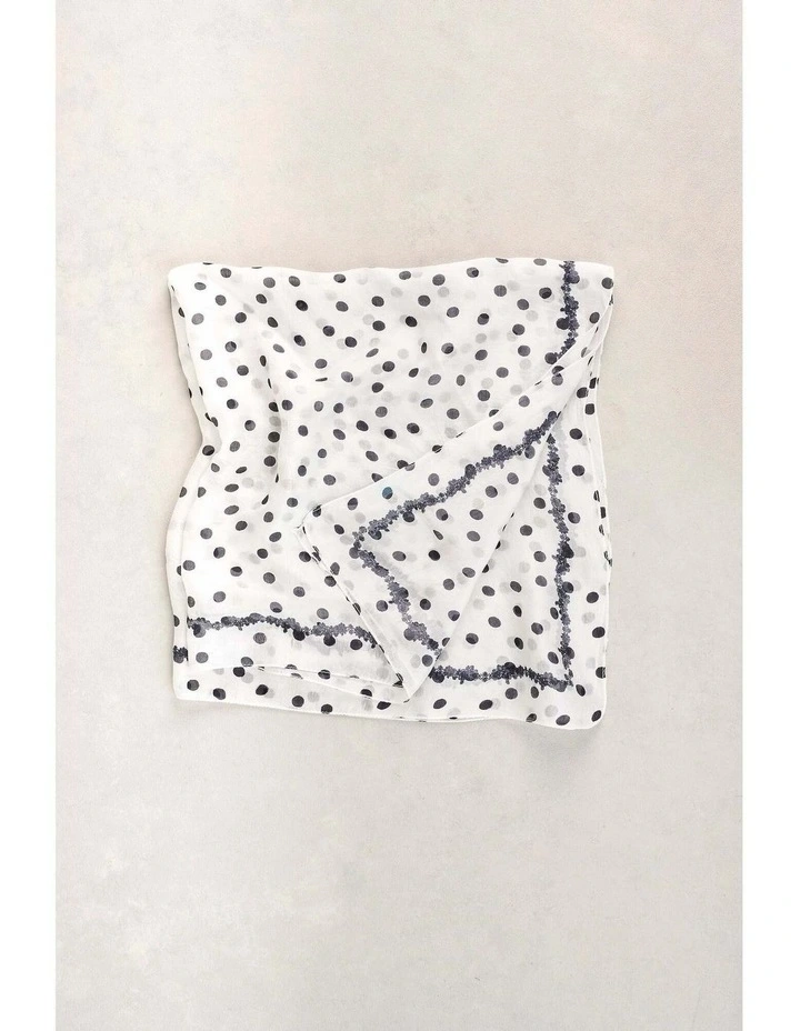 Polka Dot Paisley Border Scarf - Multicolour image 4