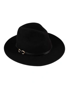 Wool Felt Fedora in Black