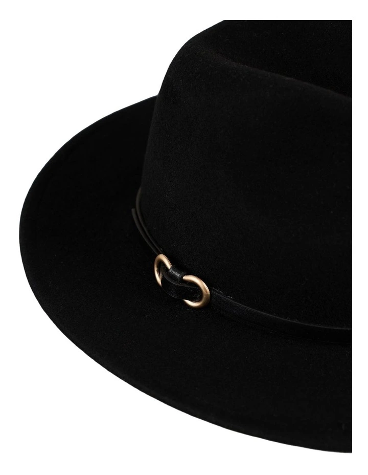 Wool Felt Fedora in Black image 3