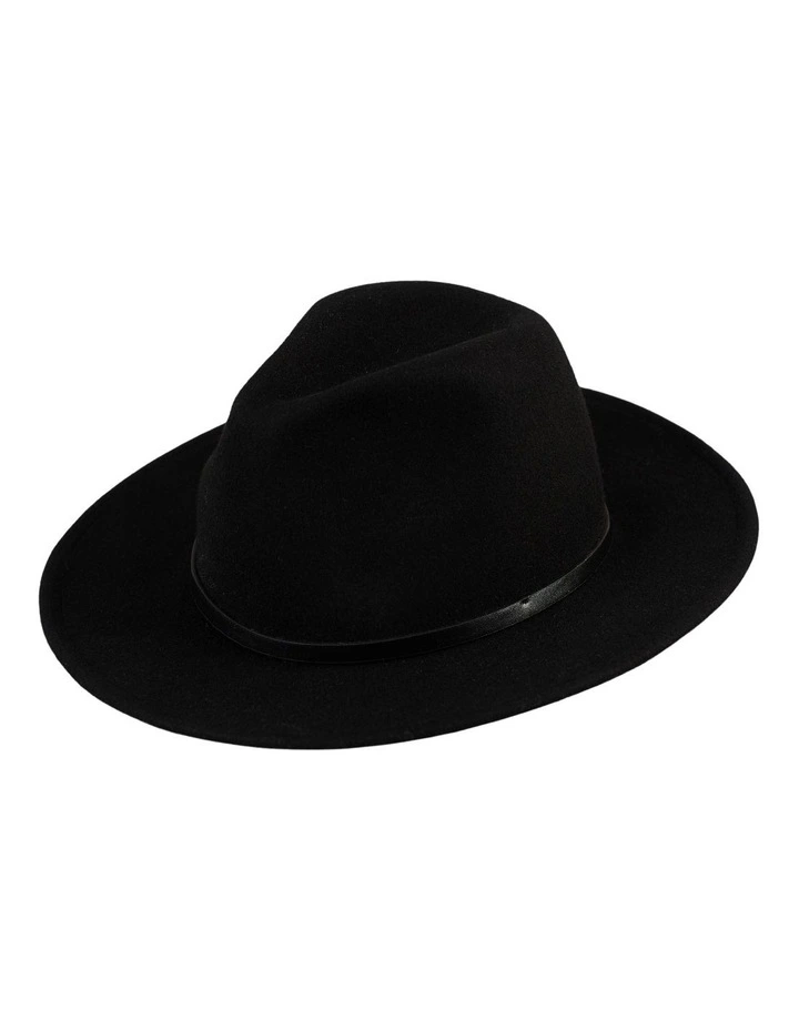 Wool Felt Fedora in Black image 5