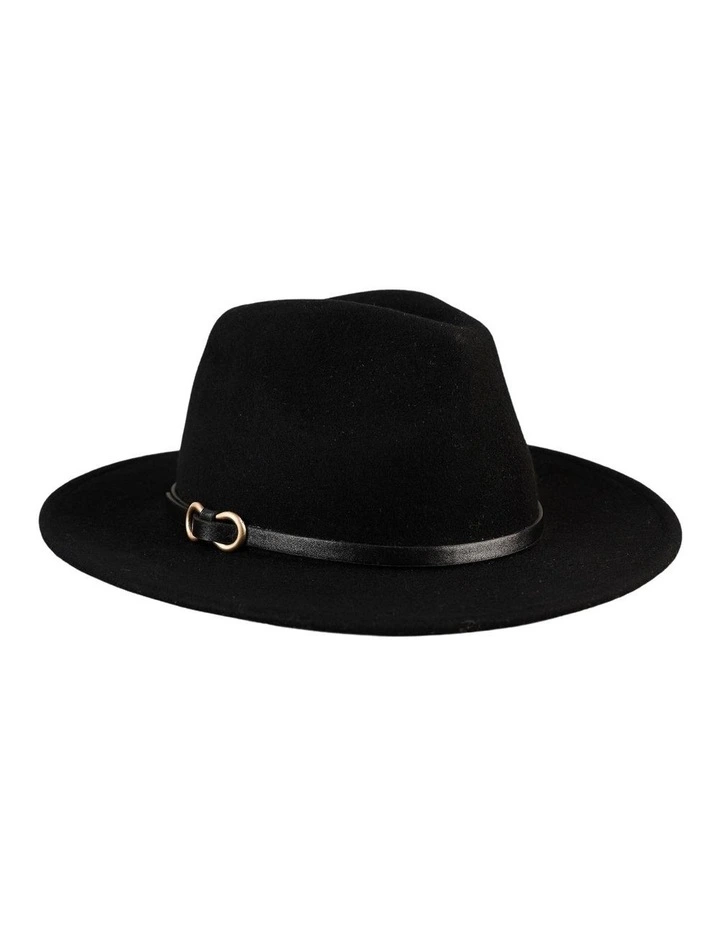 Wool Felt Fedora in Black image 6