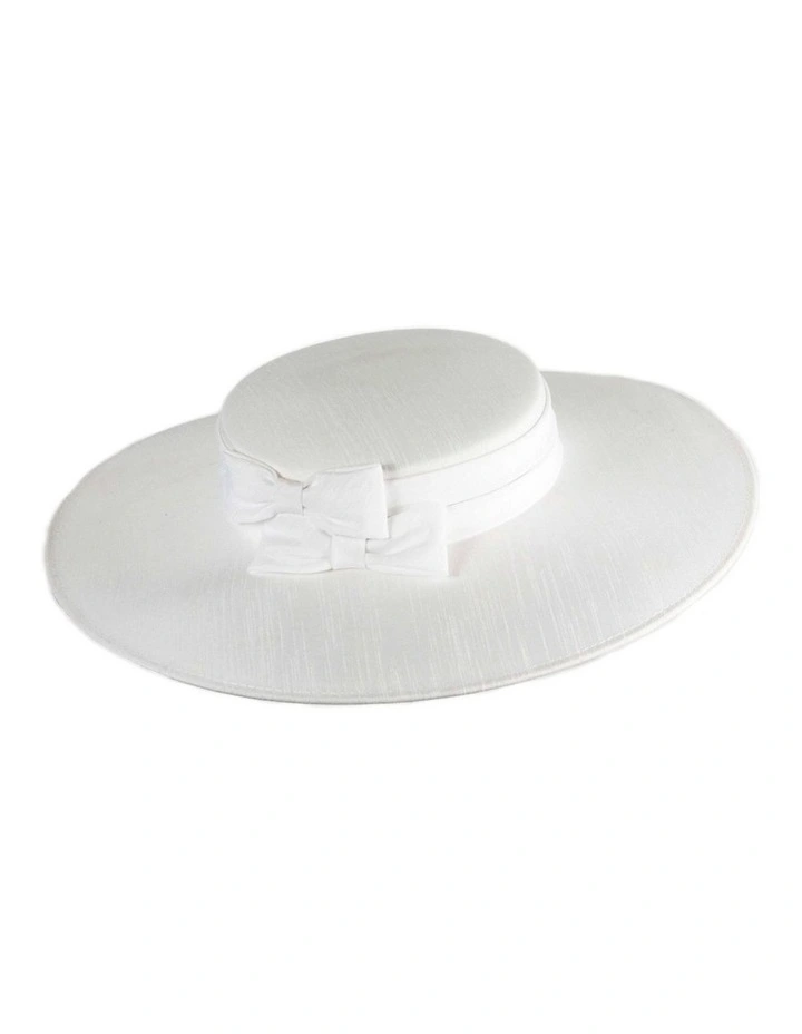 White boater hat by Max Alexander MA1016WHT image 1
