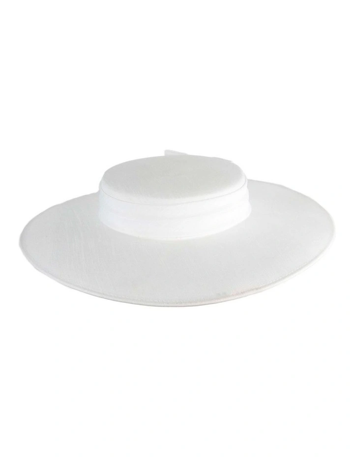 White boater hat by Max Alexander MA1016WHT image 2