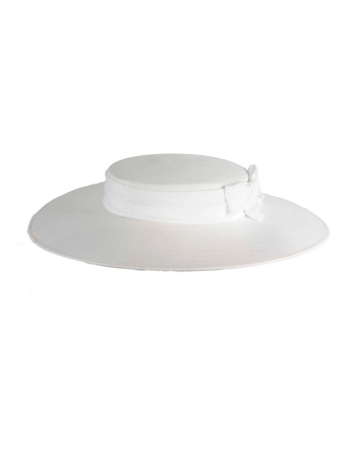 White boater hat by Max Alexander MA1016WHT image 6