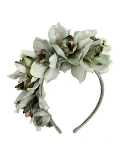 Hand made exclusive green fascinator headband J450PST