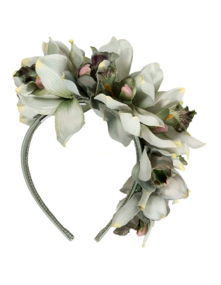 Hand made exclusive green fascinator headband J450PST image 3