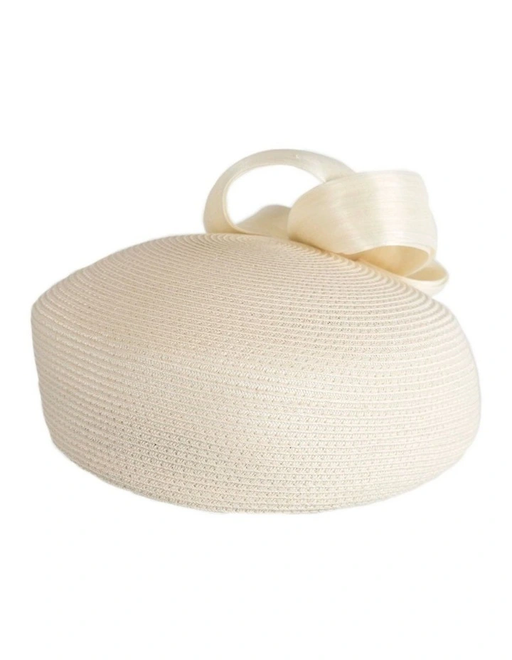 Cream fashion beret hat with loops by Max Alexander MA962C image 2
