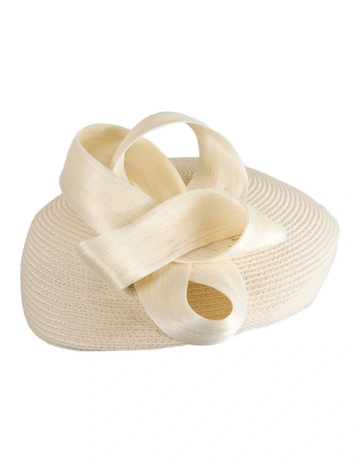 Cream fashion beret hat with loops by Max Alexander MA962C image 3