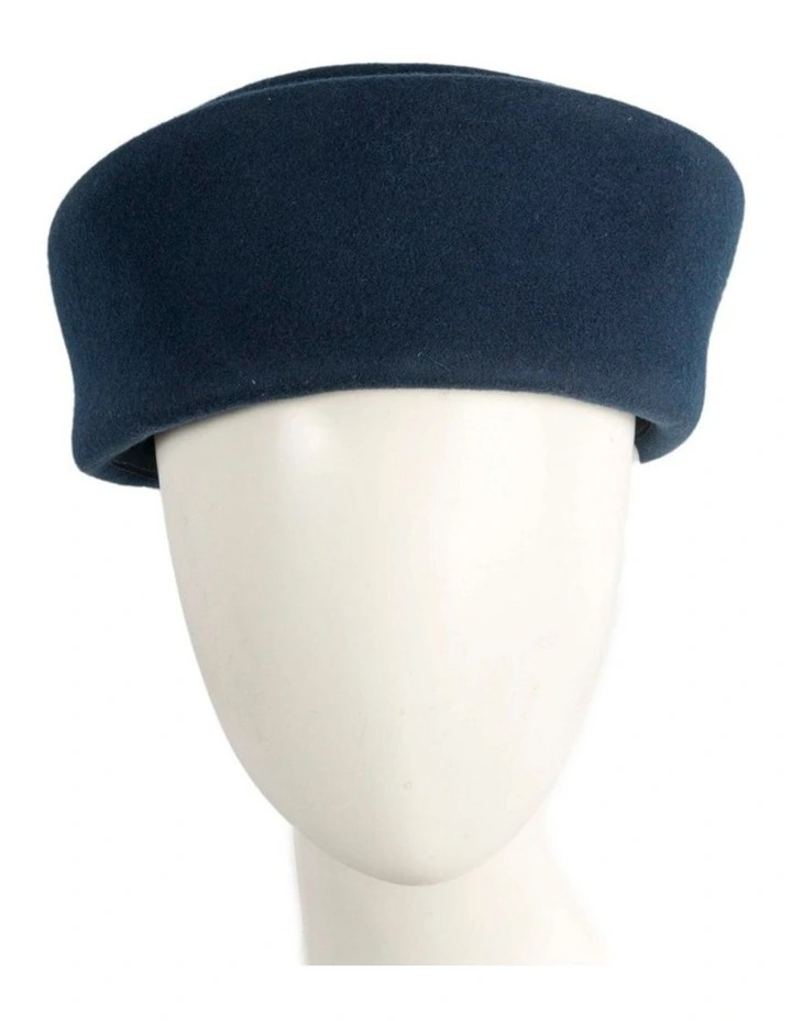 Navy Max Alexander Wool Felt Pillbox Hat J464N image 2