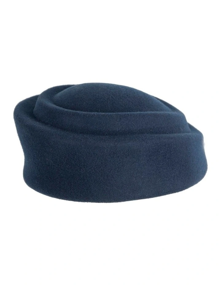 Navy Max Alexander Wool Felt Pillbox Hat J464N image 4