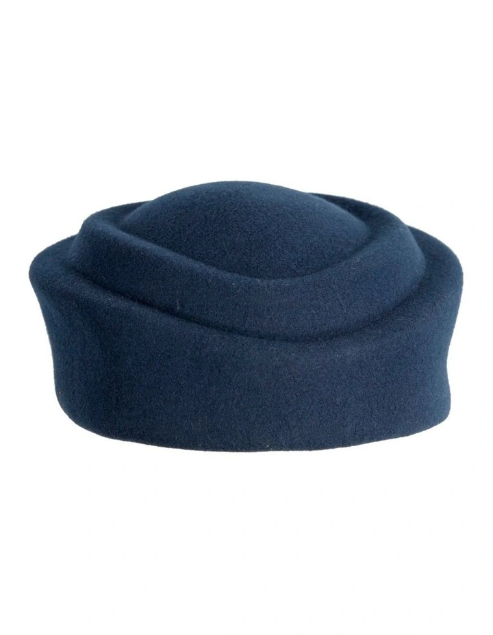 Navy Max Alexander Wool Felt Pillbox Hat J464N image 6