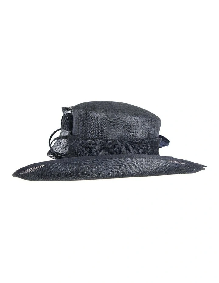 Wide brim navy ladies fashion hat by Max Alexander MA929N image 2