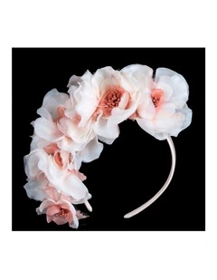 Cream & Coral Floral Headband by Max Alexander MA1021CRCR