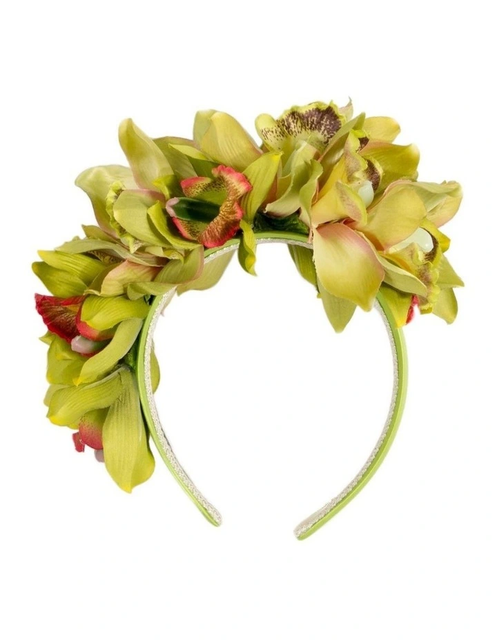 Hand made exclusive lime green fascinator headband J450LM image 1