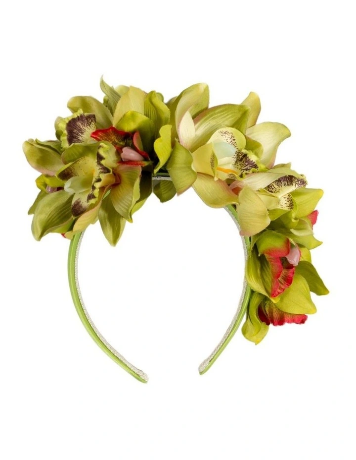 Hand made exclusive lime green fascinator headband J450LM image 3