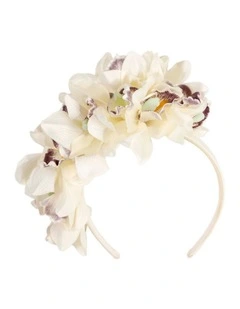 Hand made exclusive cream fascinator headband J450C
