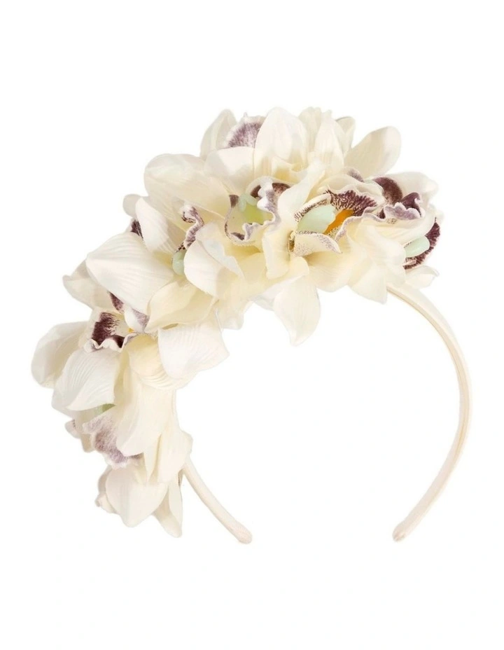 Hand made exclusive cream fascinator headband J450C image 1