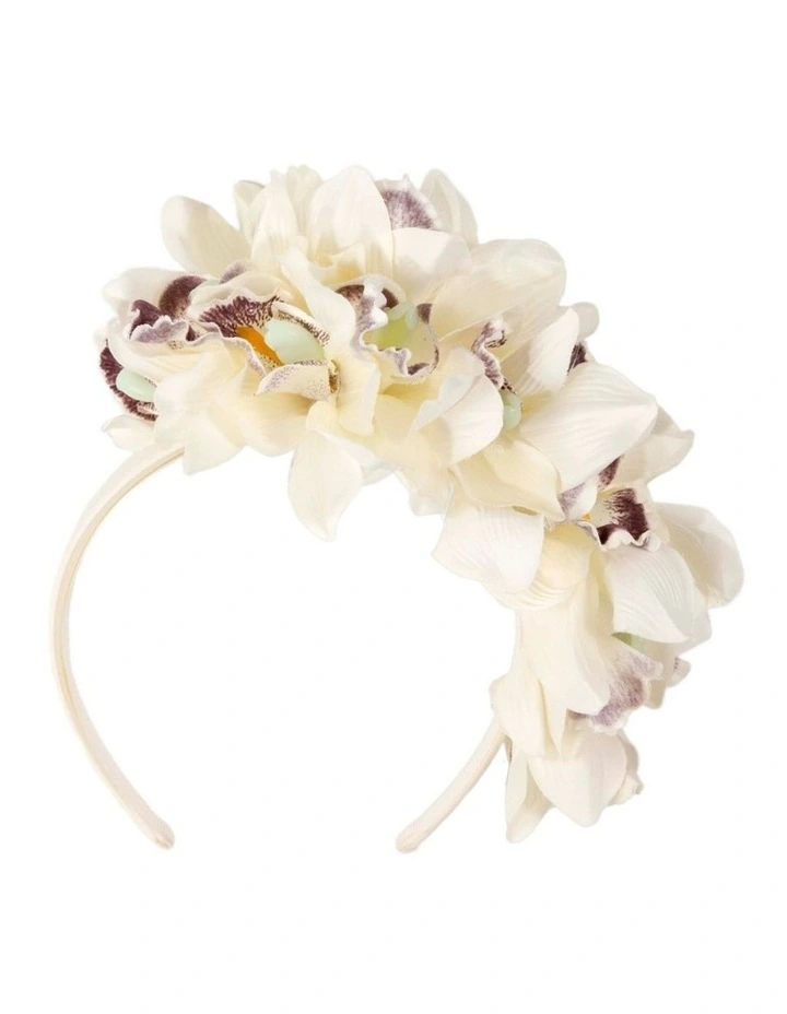 Hand made exclusive cream fascinator headband J450C image 3