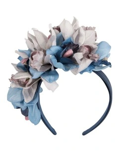 Hand made exclusive blue fascinator headband J450BL