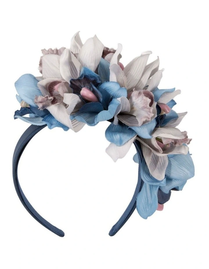 Hand made exclusive blue fascinator headband J450BL image 3