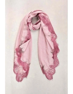 Lace Border Scarf - Purple