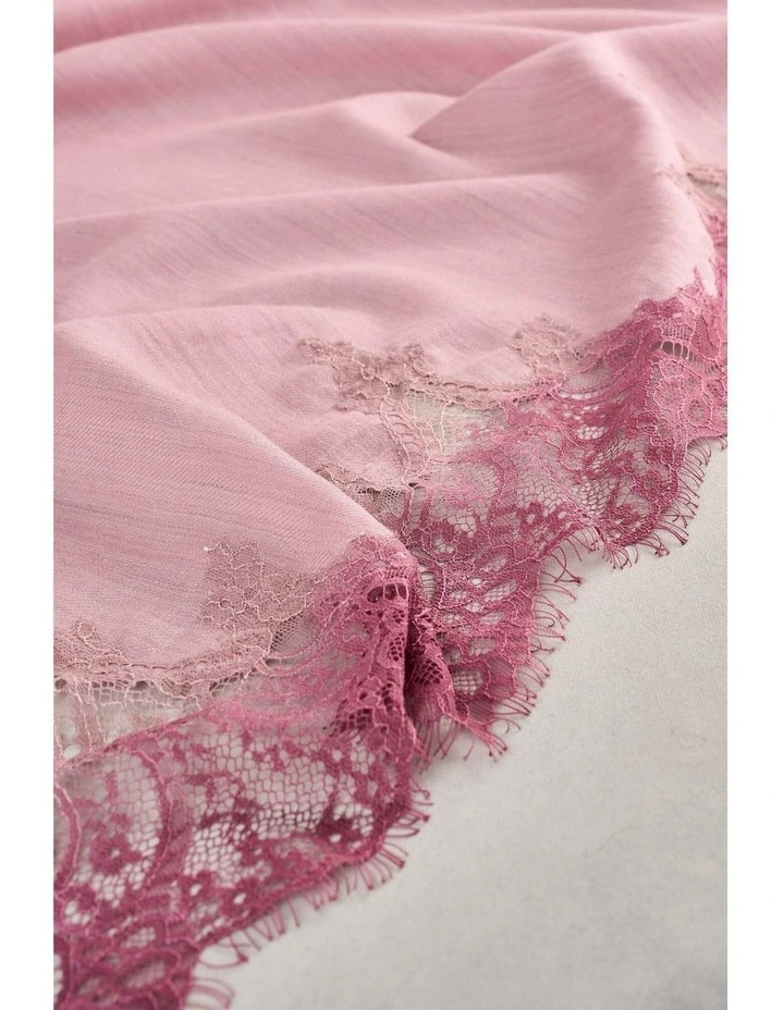 Lace Border Scarf - Purple image 4