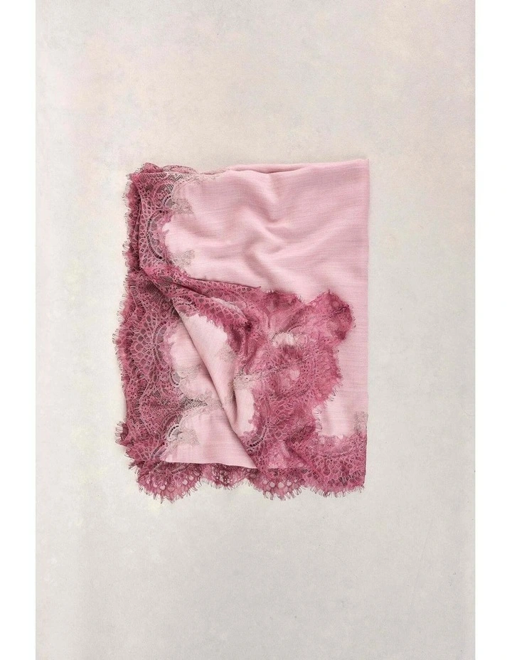 Lace Border Scarf - Purple image 5