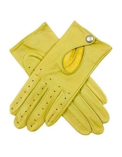 Dents Thruxton Womens Leather Driving Gloves Unlined - Lime
