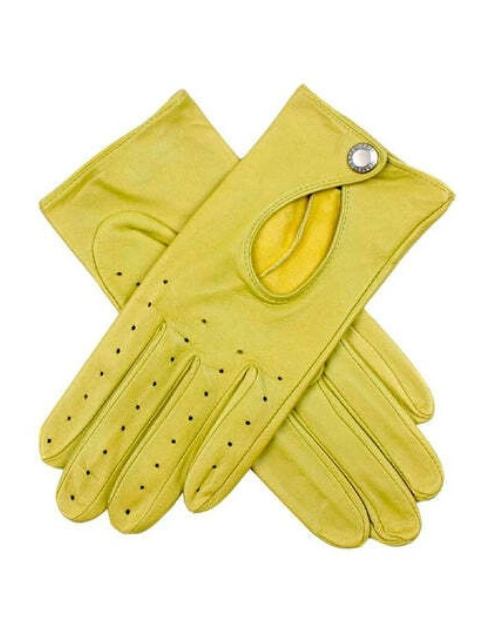 Dents Thruxton Womens Leather Driving Gloves Unlined - Lime image 1