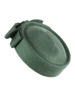 Dark Green Braid Pillbox Hat with Bow by Max Alexander MA1032DG