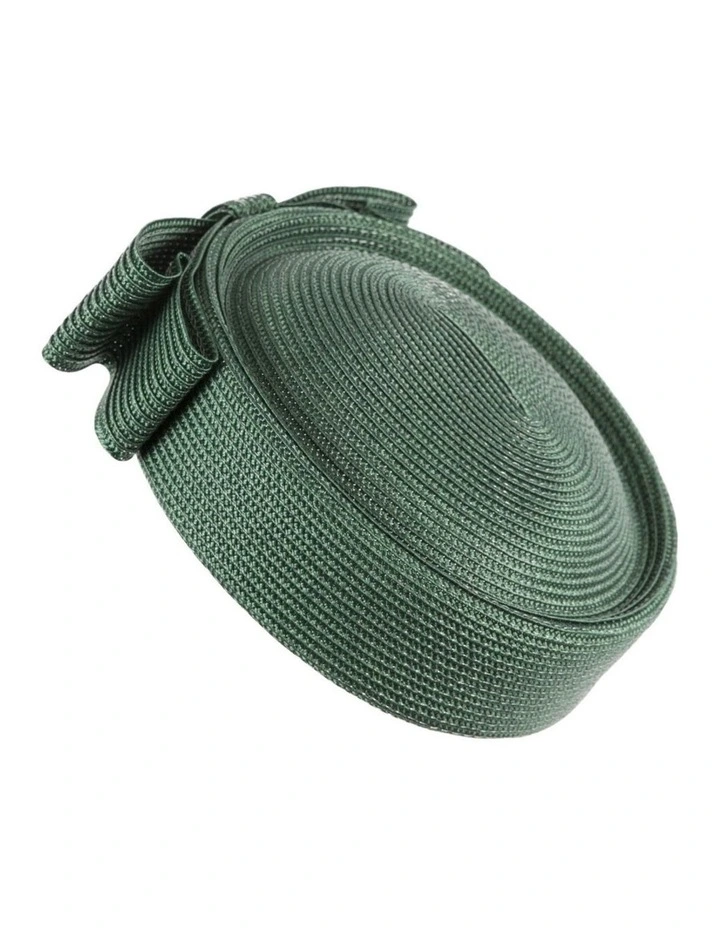 Dark Green Braid Pillbox Hat with Bow by Max Alexander MA1032DG image 1