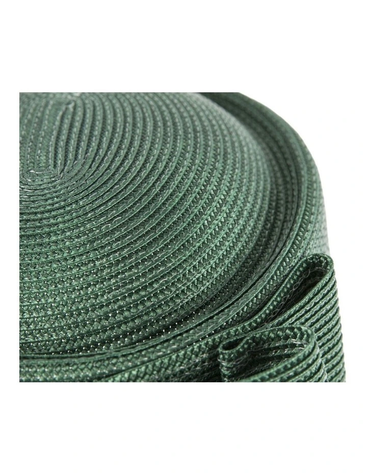 Dark Green Braid Pillbox Hat with Bow by Max Alexander MA1032DG image 5