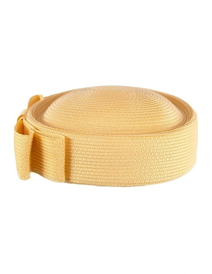 Yellow Braid Pillbox Hat with Bow by Max Alexander MA1032Y image 4