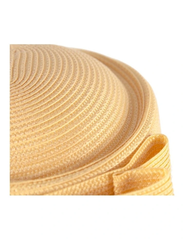 Yellow Braid Pillbox Hat with Bow by Max Alexander MA1032Y image 5